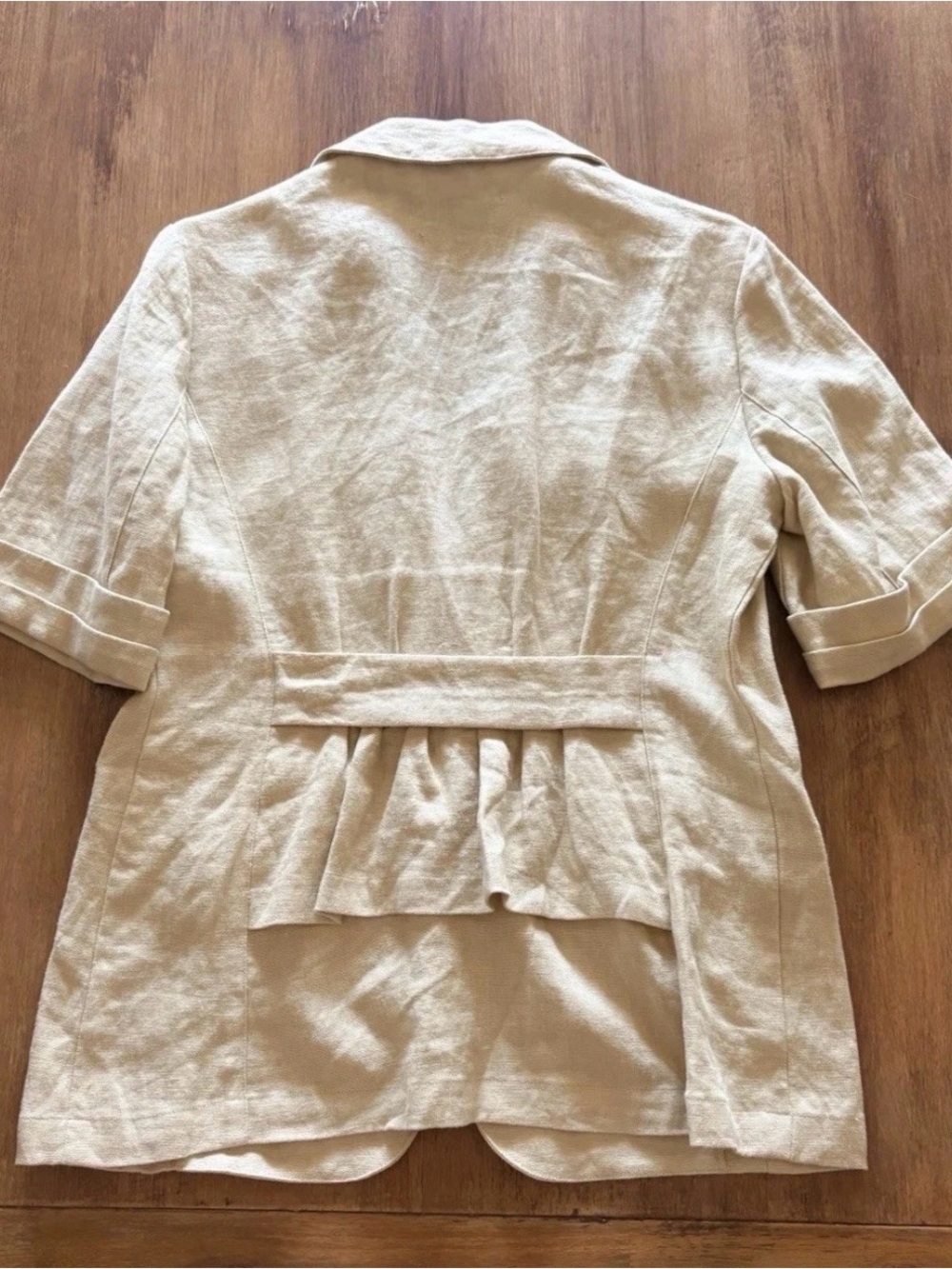 Cabi Safari so Good Natural 100% Linen Short-Sleeve Blazer Jacket - Picture 3 of 8